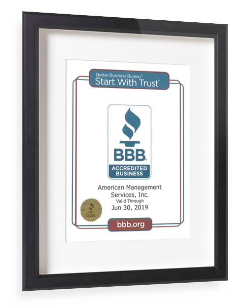 American Management Services, Inc. receives A+ Rating from the Better Business Bureau